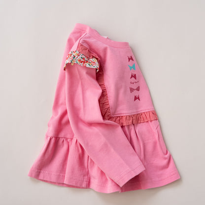 リボンフリルTシャツ　PINK