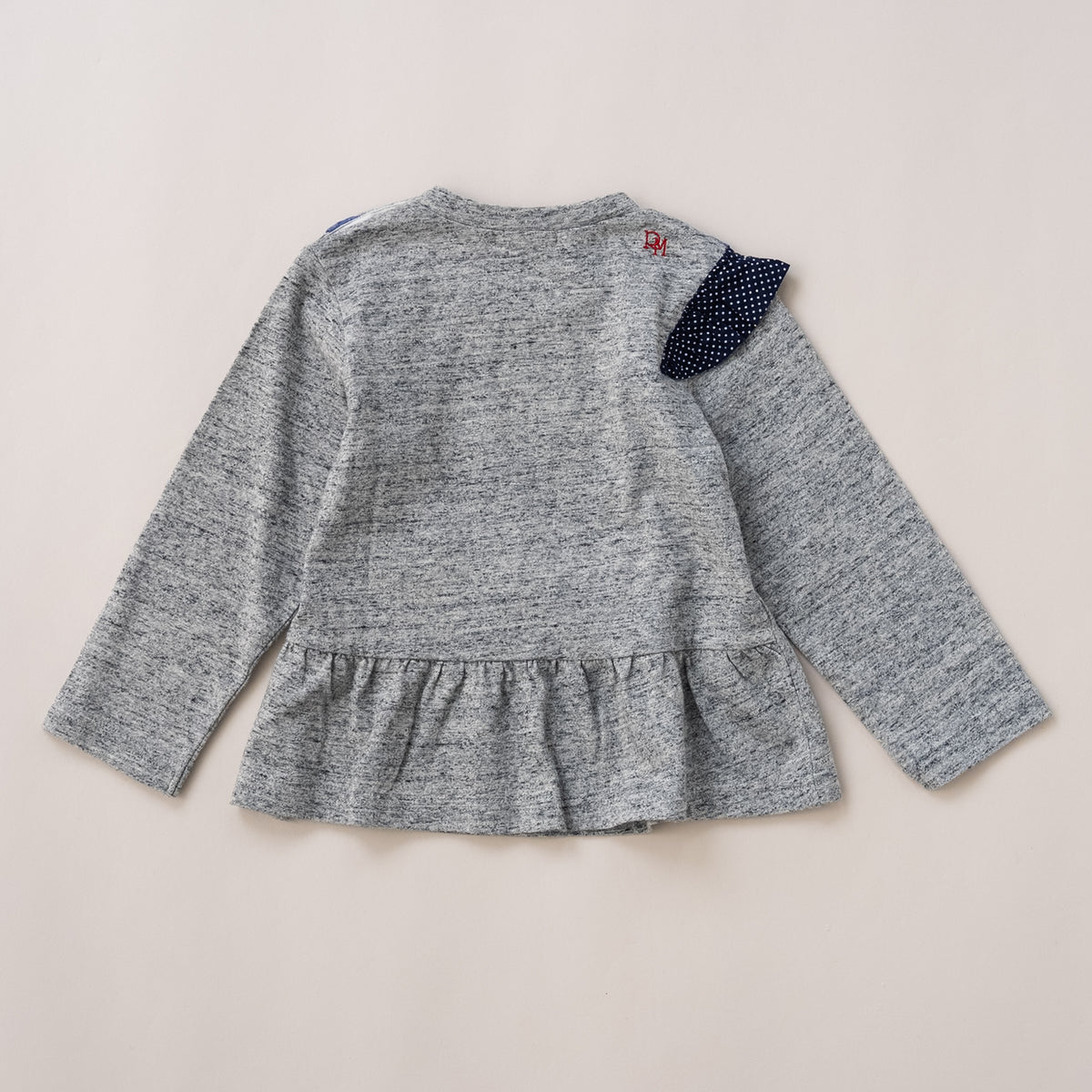 リボンフリルTシャツ　GRAY