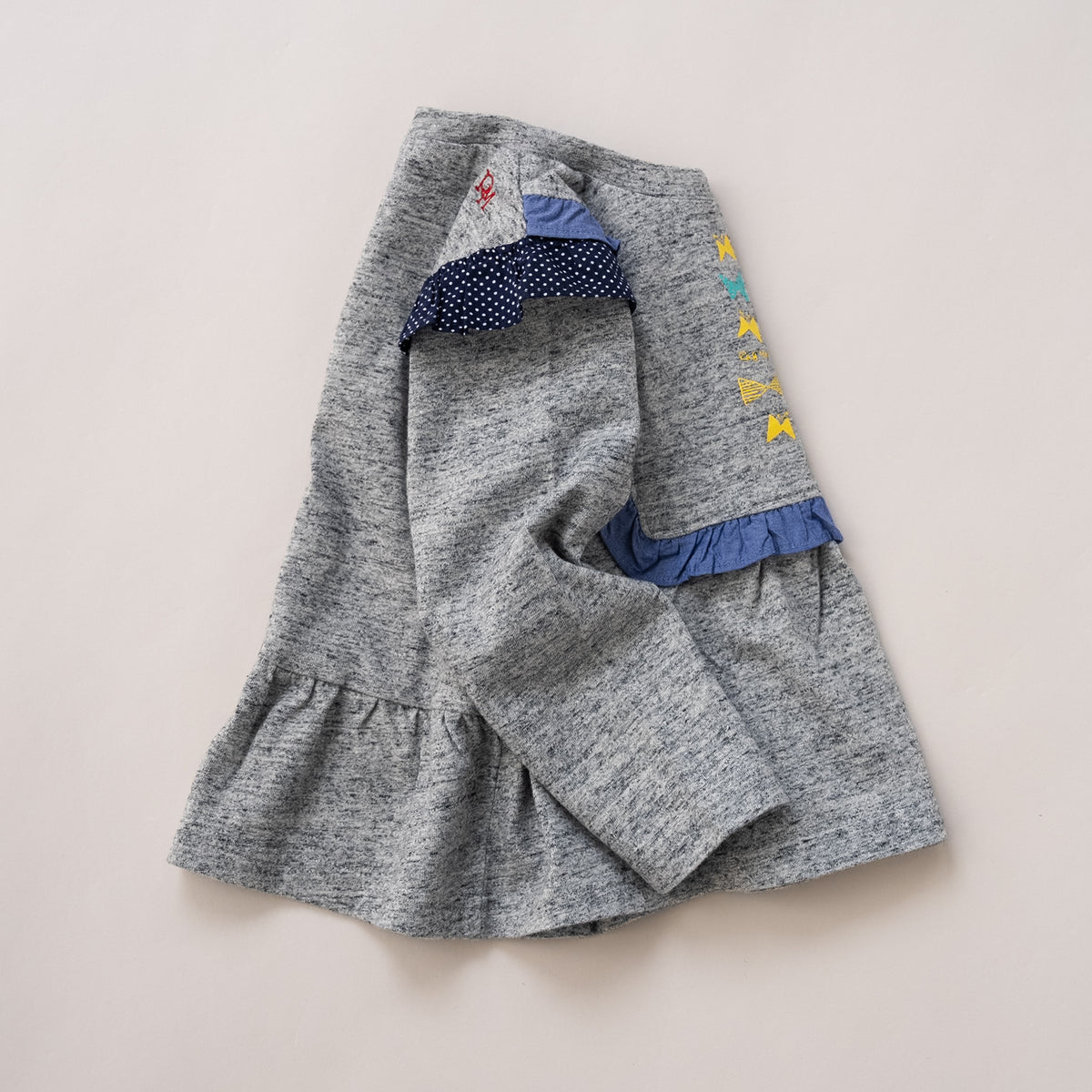 リボンフリルTシャツ　GRAY