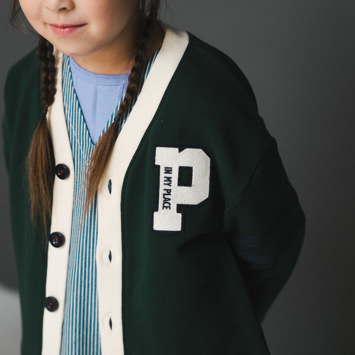 トラッドスタイルカーディガン　GREEN