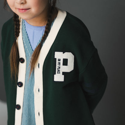 トラッドスタイルカーディガン　GREEN
