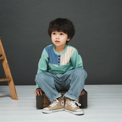 ヘンリーネックTシャツ　GREEN