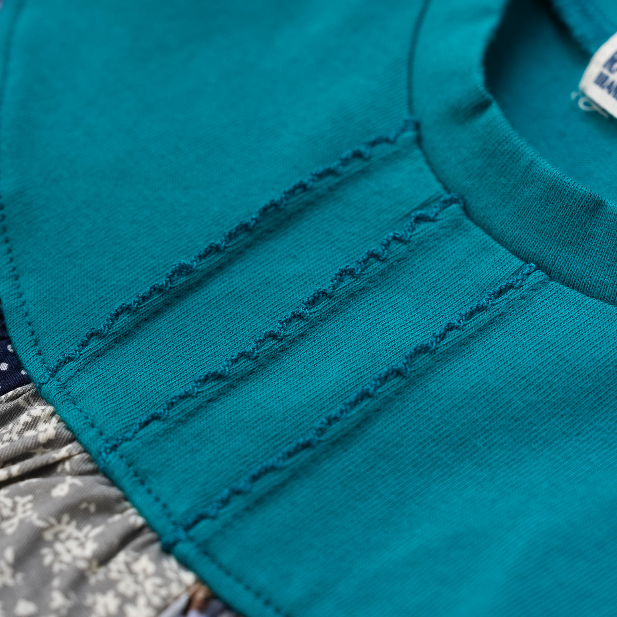 パッチワークチュニックTシャツ　GREEN