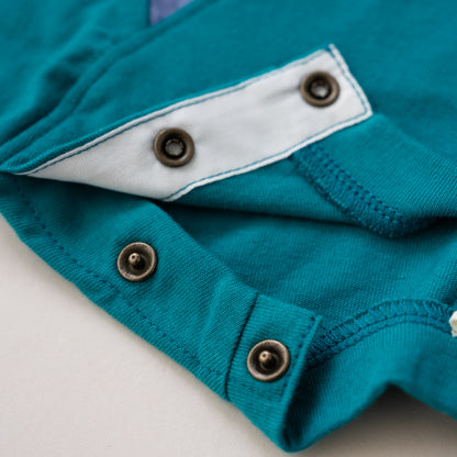 パッチワークチュニックTシャツ　GREEN