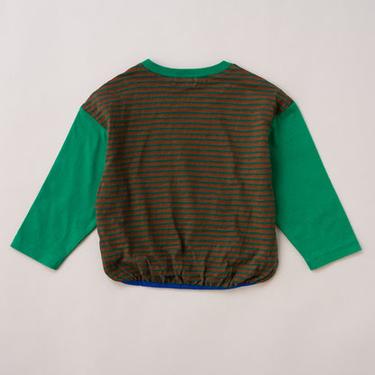 ラグランプリントTシャツ【くま】　GREEN