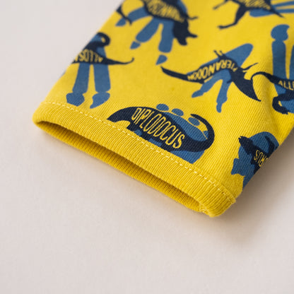 ポケットサスペンダー風Tシャツ【恐竜】　YELLOW