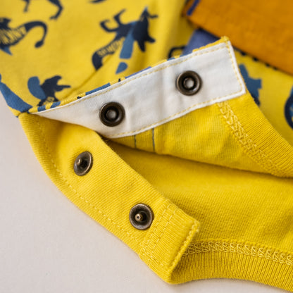 ポケットサスペンダー風Tシャツ【恐竜】　YELLOW