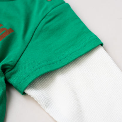 恐竜レイヤードTシャツ　GREEN