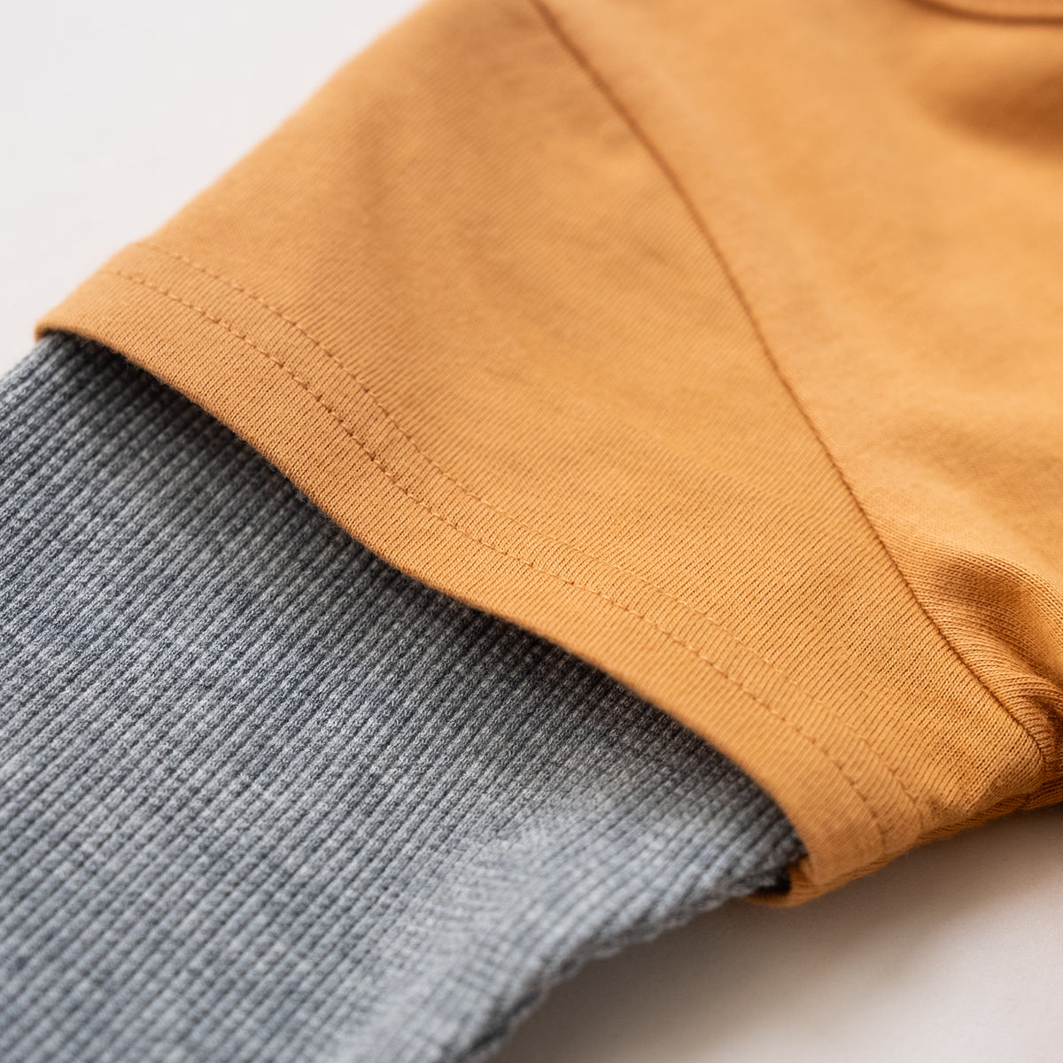 恐竜レイヤードTシャツ　CAMEL