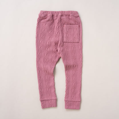 ケーブルニットレギンス　PINK