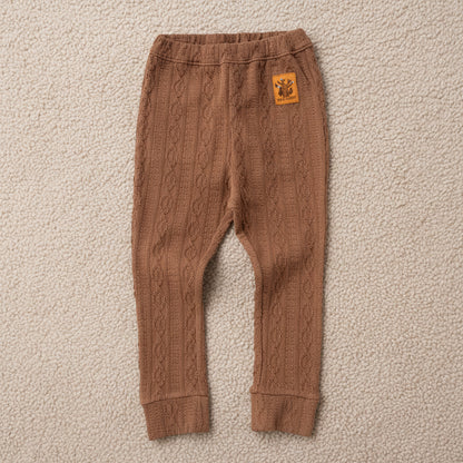 ケーブルニットレギンス　BROWN