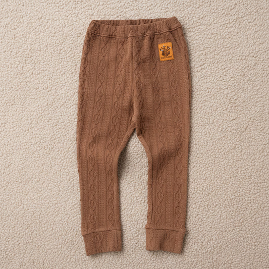 ケーブルニットレギンス　BROWN