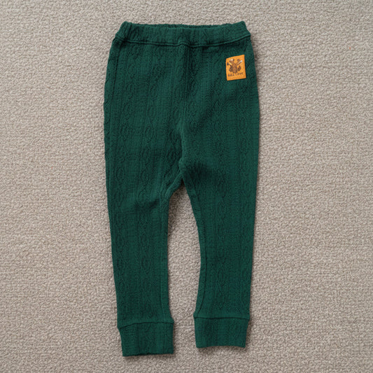 ケーブルニットレギンス　GREEN