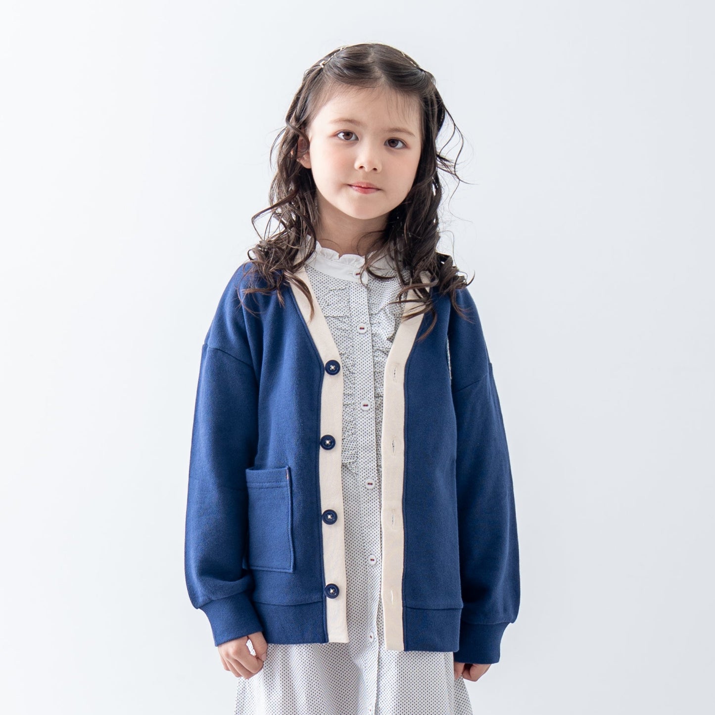 トラッドスタイルカーディガン　NAVY