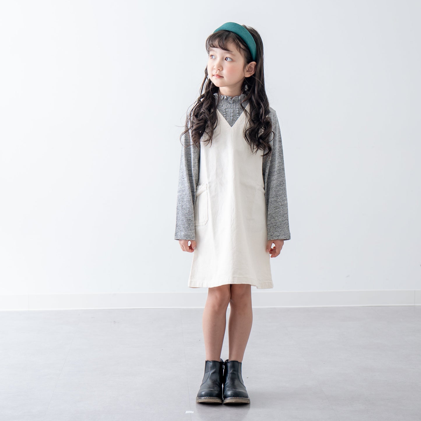 デニムジャンパースカート　IVORY