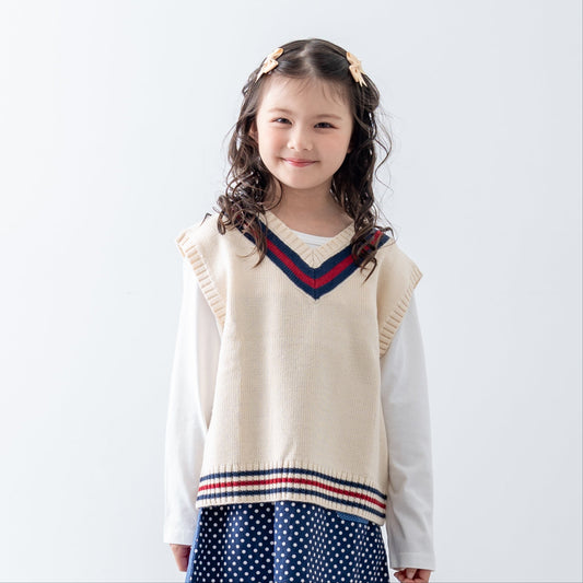 Vネックニットベスト　IVORY