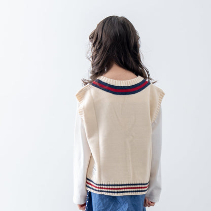 Vネックニットベスト　IVORY