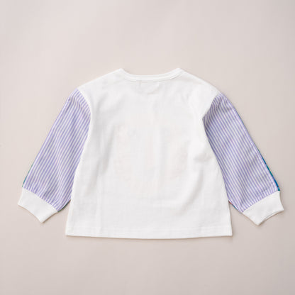 切り替えスリーブTシャツ【ライオン】　OFF-WHITE