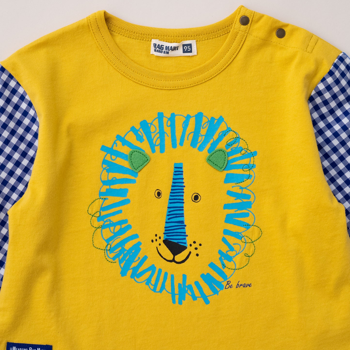 切り替えスリーブTシャツ【ライオン】　YELLOW