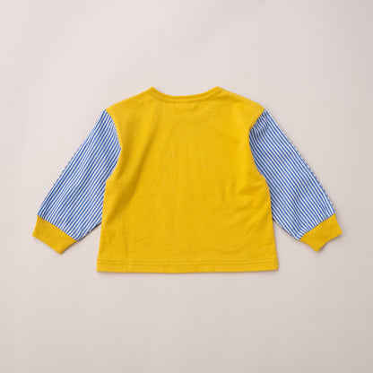 切り替えスリーブTシャツ【ライオン】　YELLOW