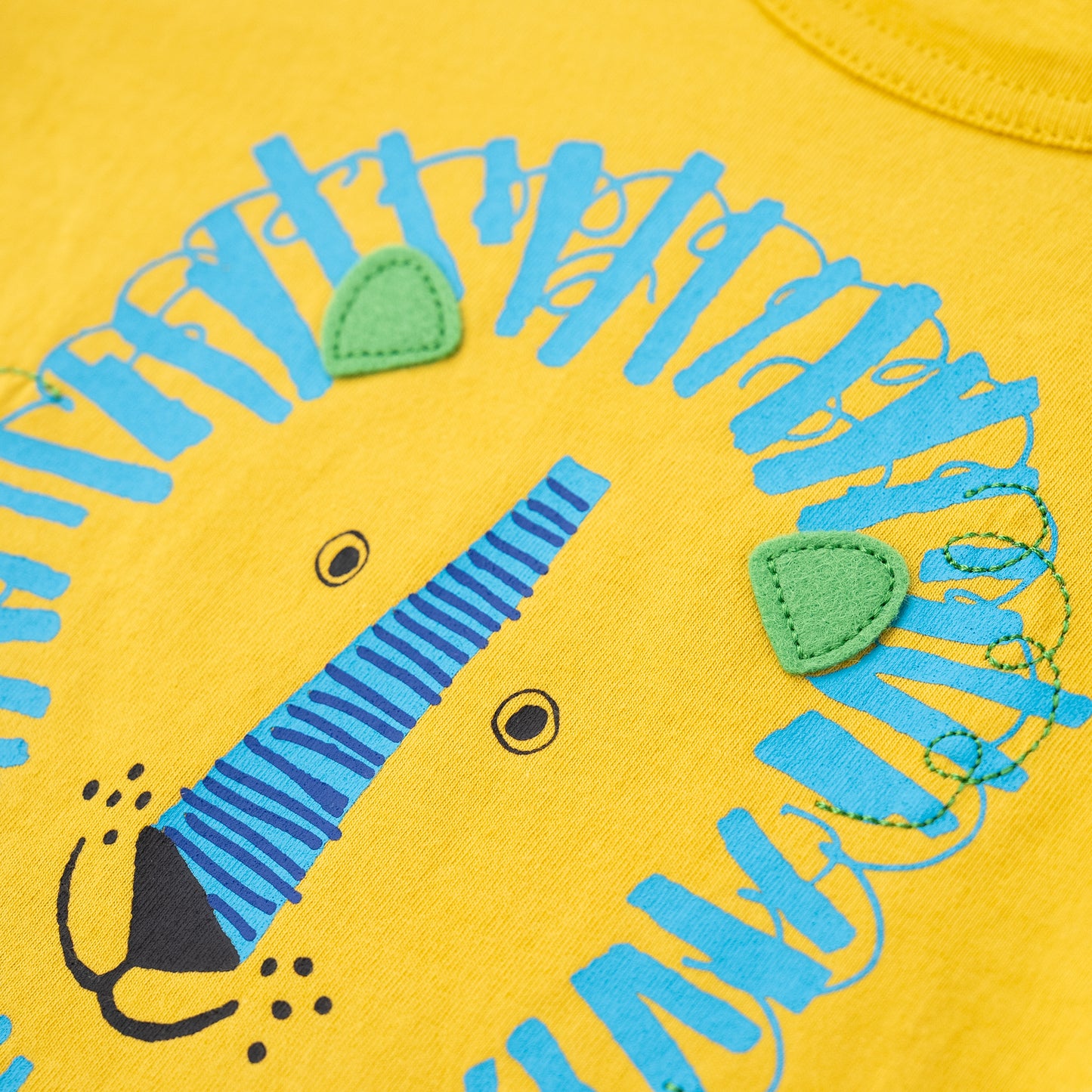 切り替えスリーブTシャツ【ライオン】　YELLOW
