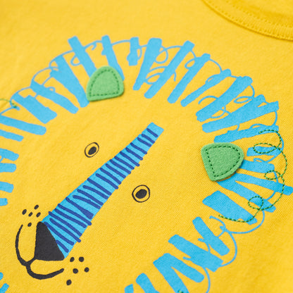 切り替えスリーブTシャツ【ライオン】　YELLOW
