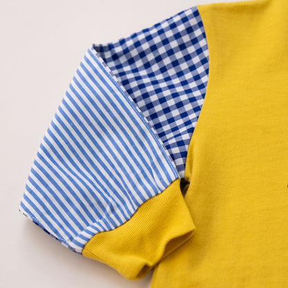 切り替えスリーブTシャツ【ライオン】　YELLOW