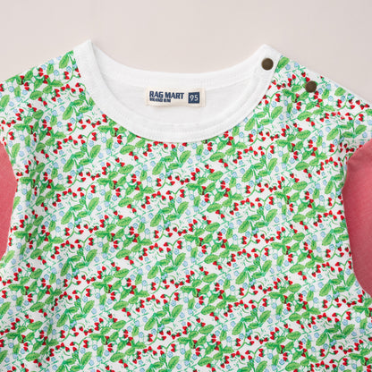 切り替えスリーブTシャツ【イチゴ】　RED