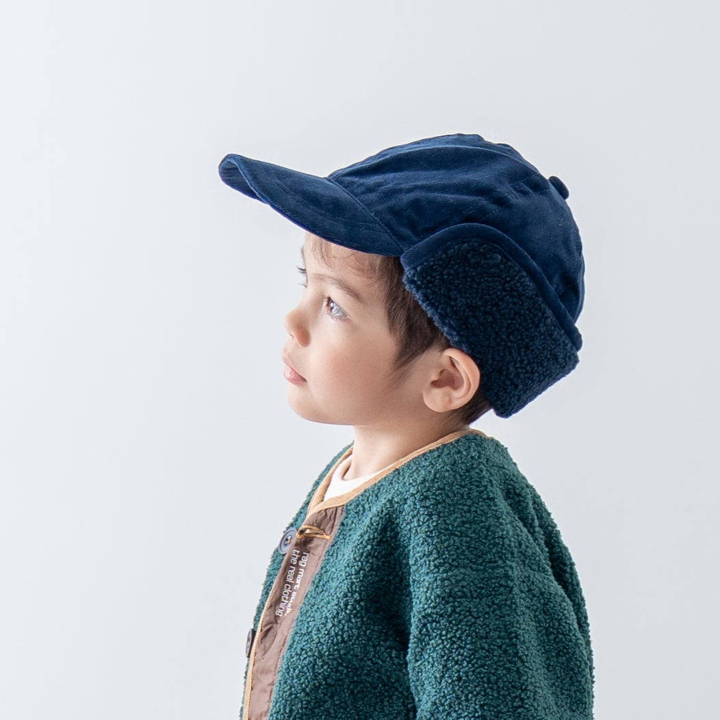 ボア耳フライトキャップ　NAVY
