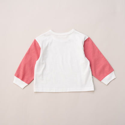 切り替えスリーブTシャツ【イチゴ】　RED