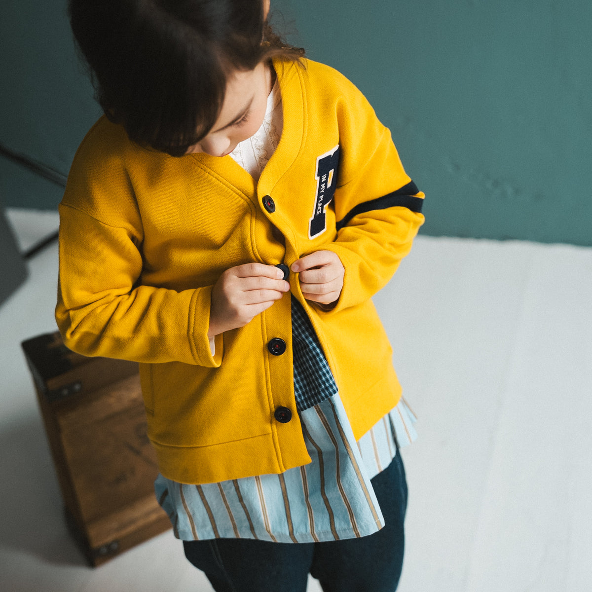 トラッドスタイルカーディガン　YELLOW