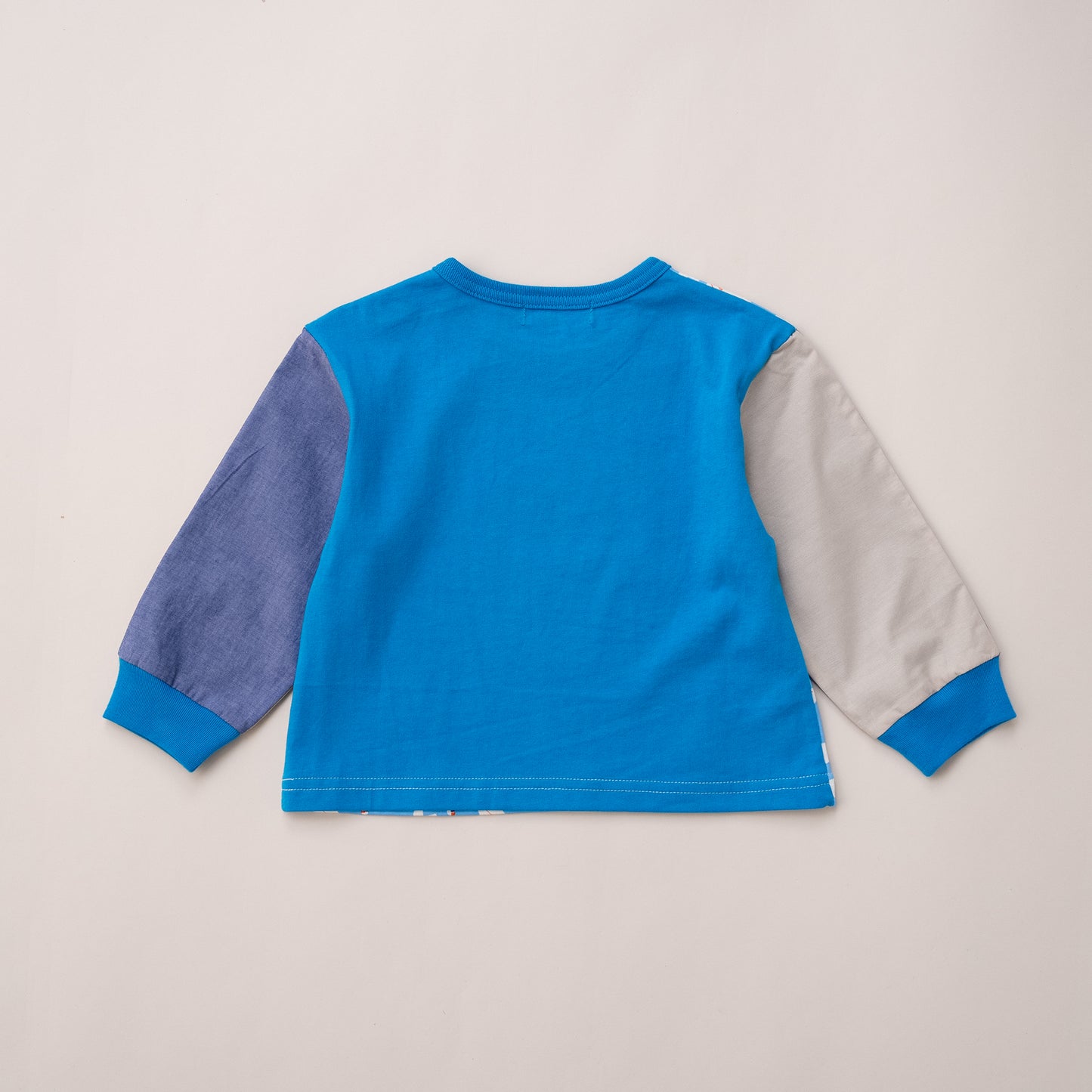 切り替えスリーブTシャツ【トリ】　BLUE