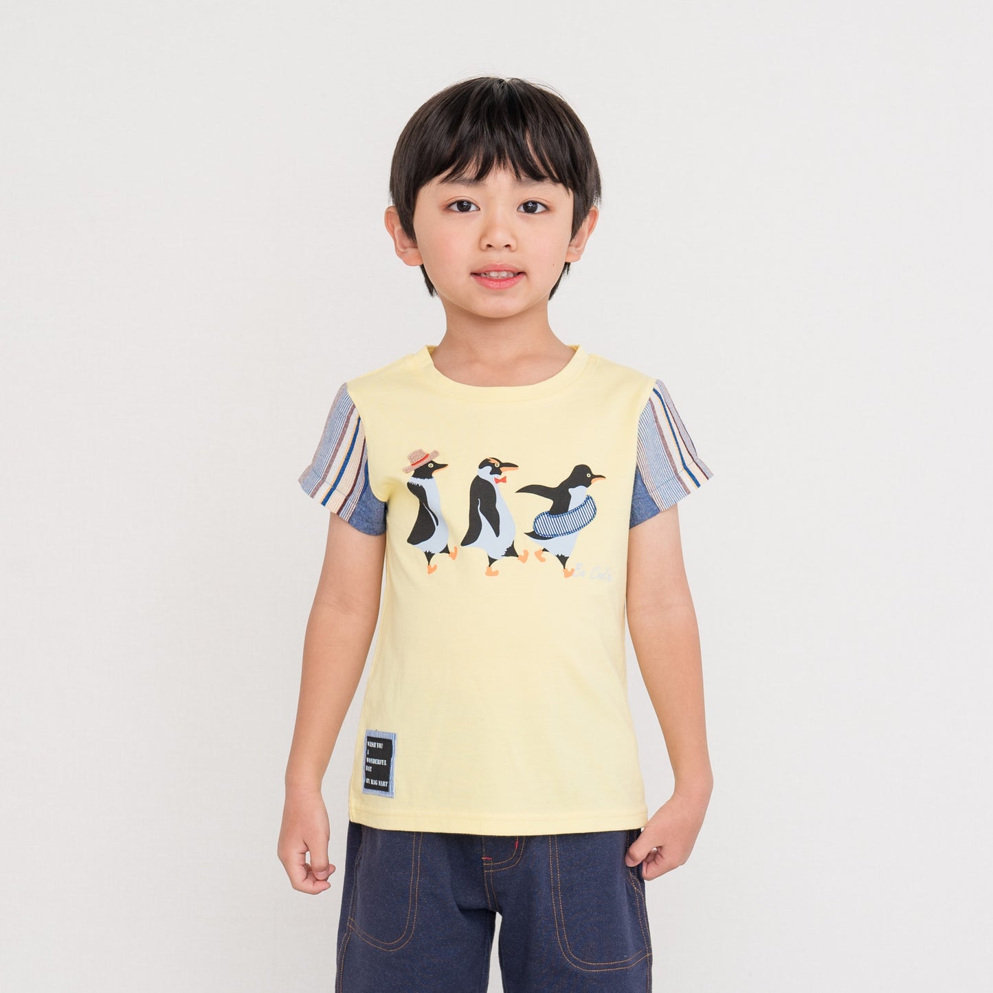 プリントTシャツ【ペンギン】　YELLOW