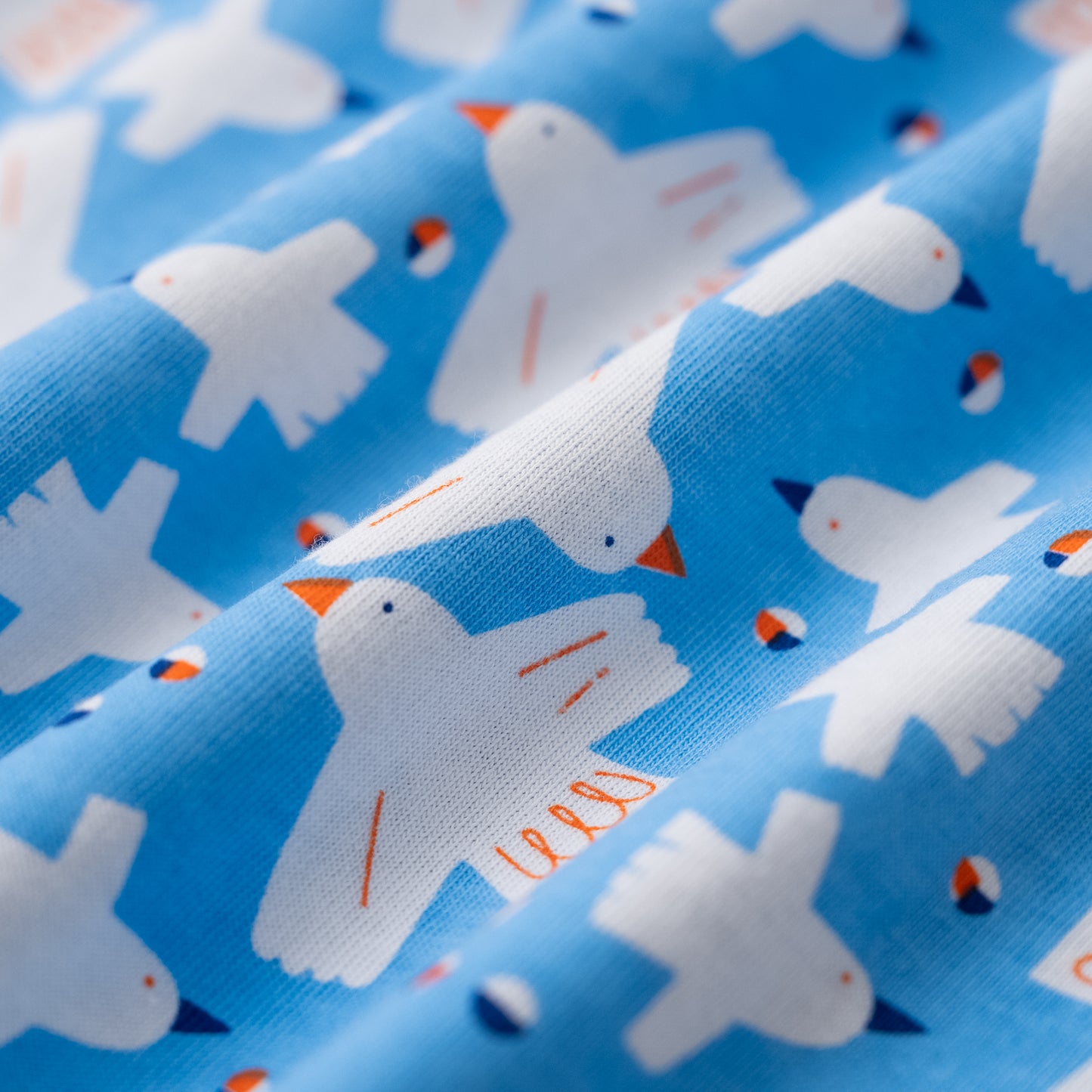 切り替えスリーブTシャツ【トリ】　BLUE