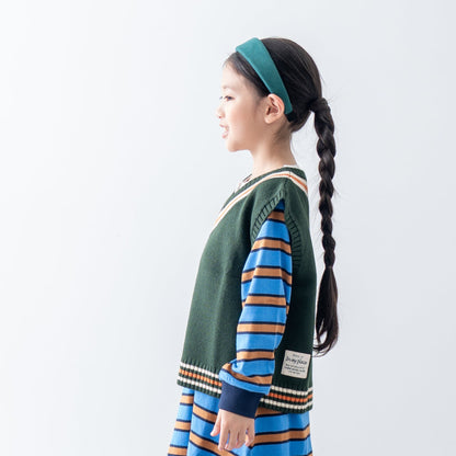 Vネックニットベスト　GREEN