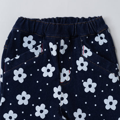 ニットデニムパンツ　PRINT
