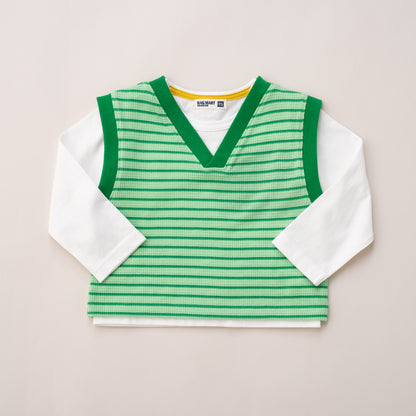 ロンT＆Vネックベストセット　GREEN