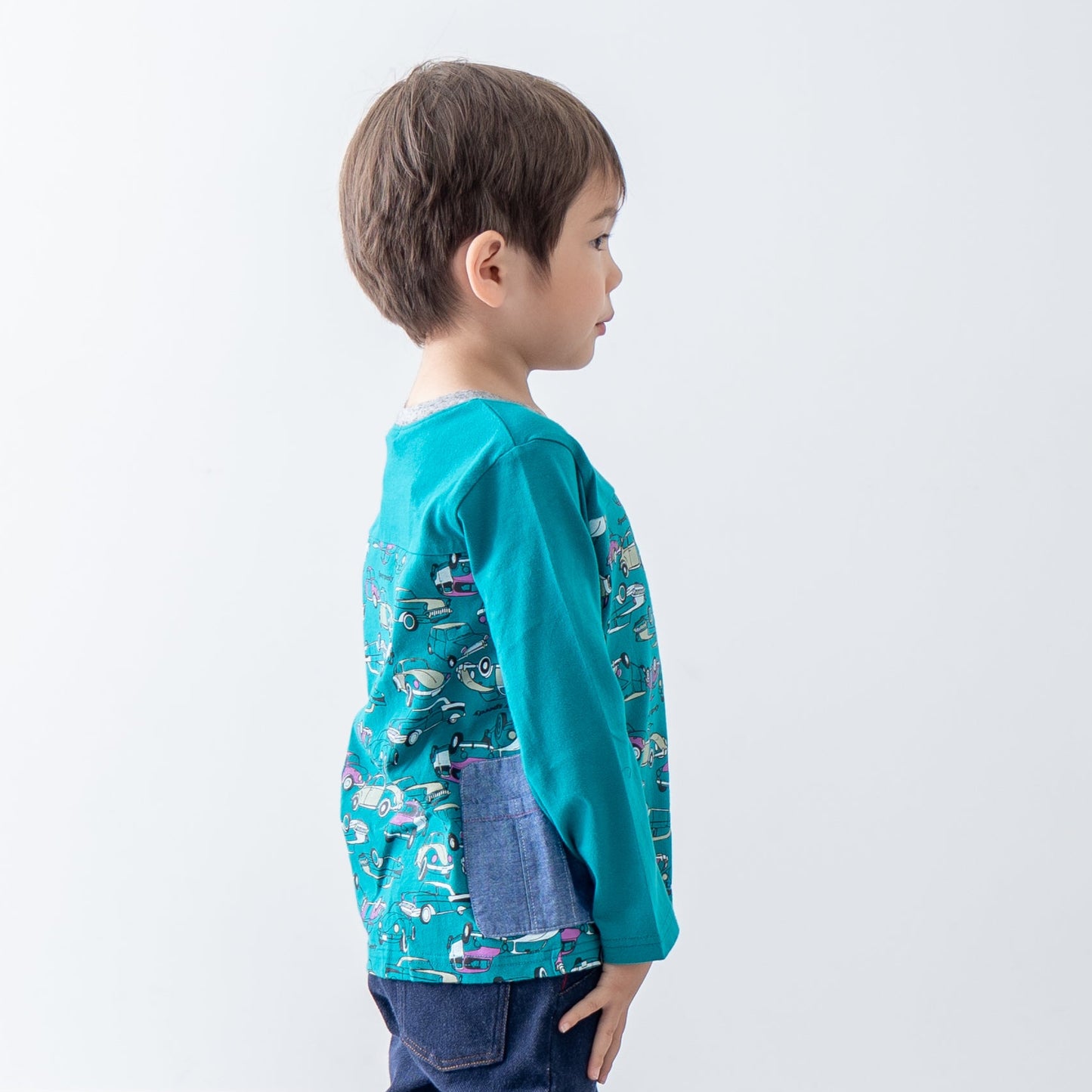 レトロカープリントTシャツ　GREEN