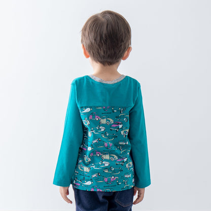 レトロカープリントTシャツ　GREEN