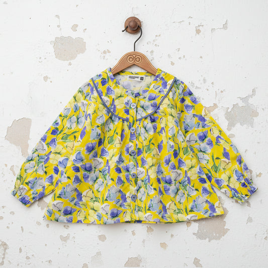 総柄ブラウス　YELLOW