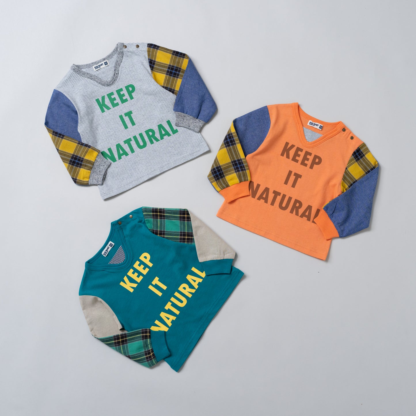 袖切り替えTシャツ　BORDER