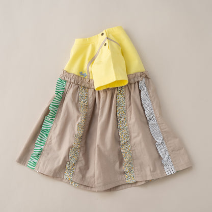 キャミソール風パッチワークTシャツ　YELLOW