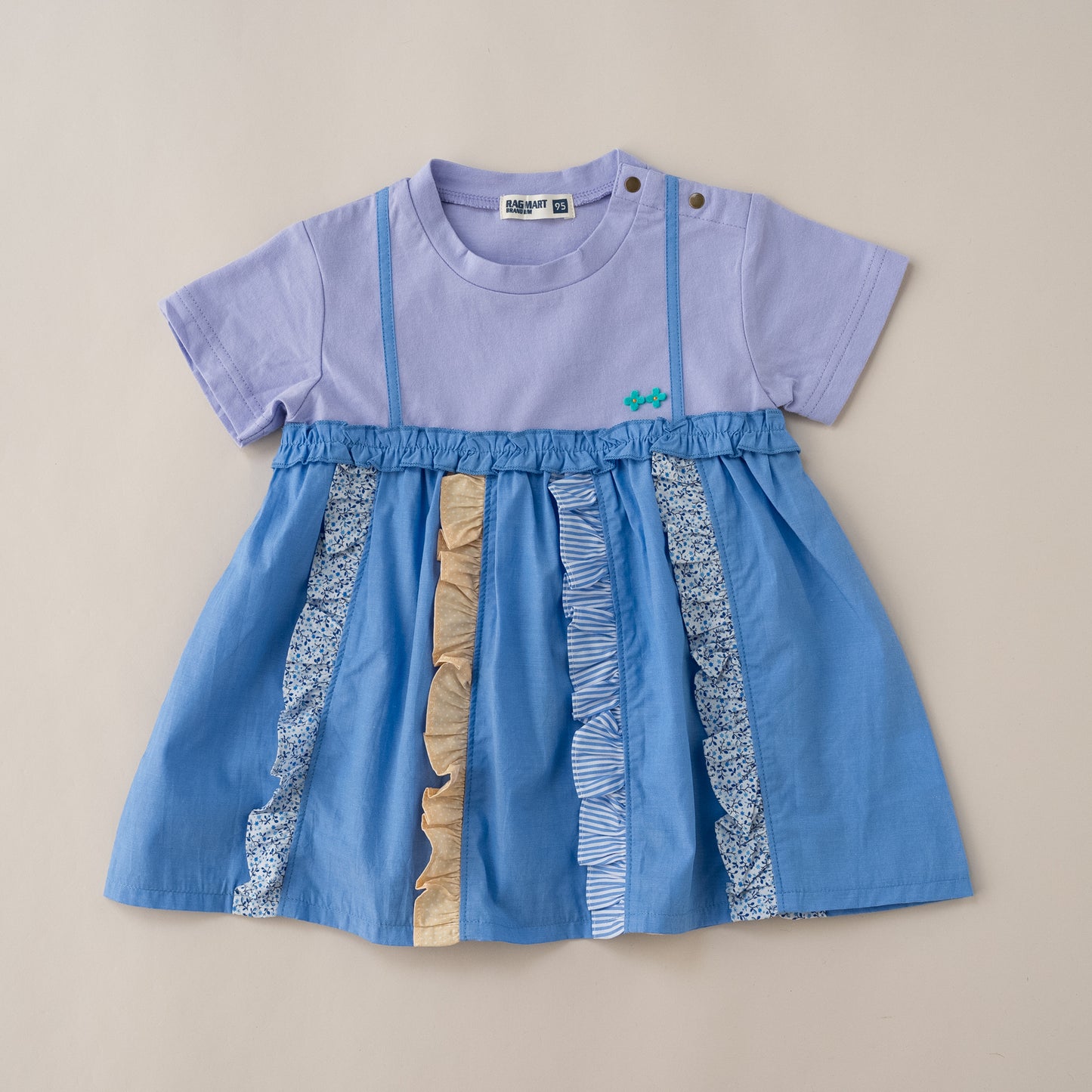 キャミソール風パッチワークTシャツ　PURPLE