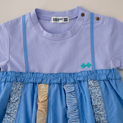 キャミソール風パッチワークTシャツ　PURPLE