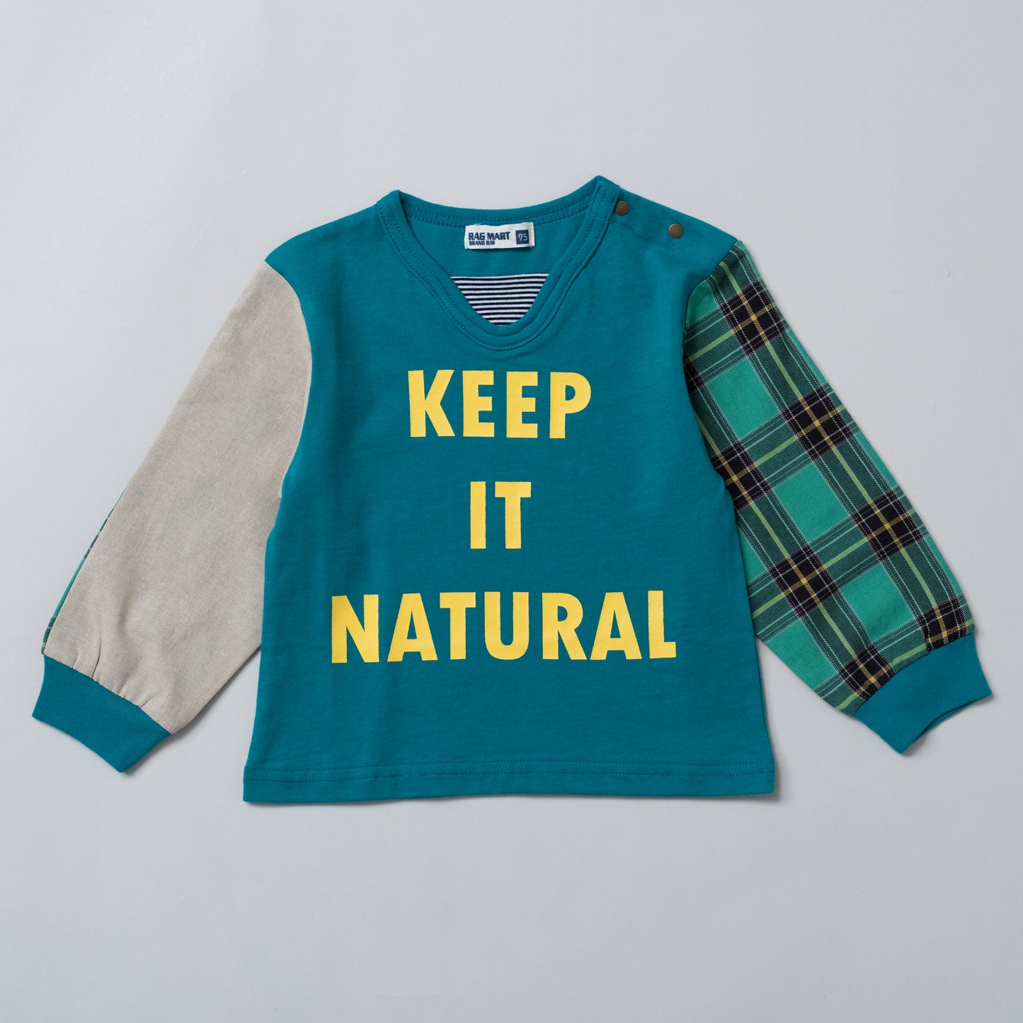 袖切り替えTシャツ　GREEN