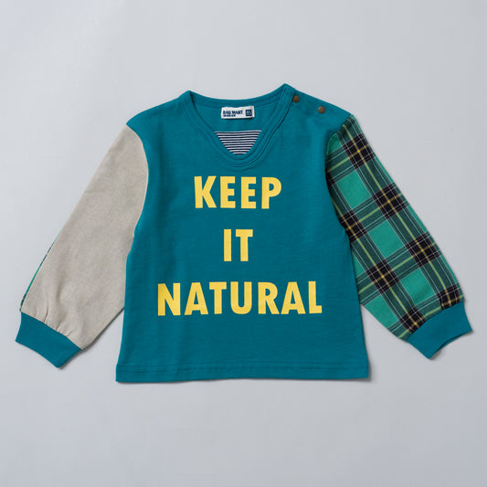 袖切り替えTシャツ　GREEN