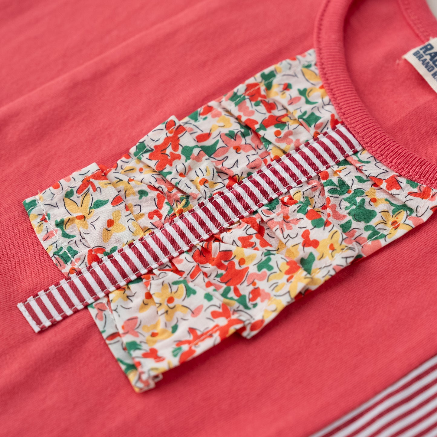 切り替えフレンチスリーブTシャツ　PINK