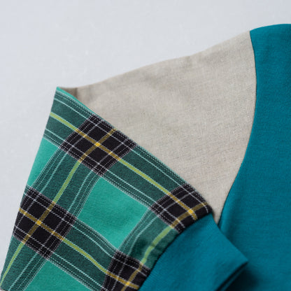 袖切り替えTシャツ　GREEN