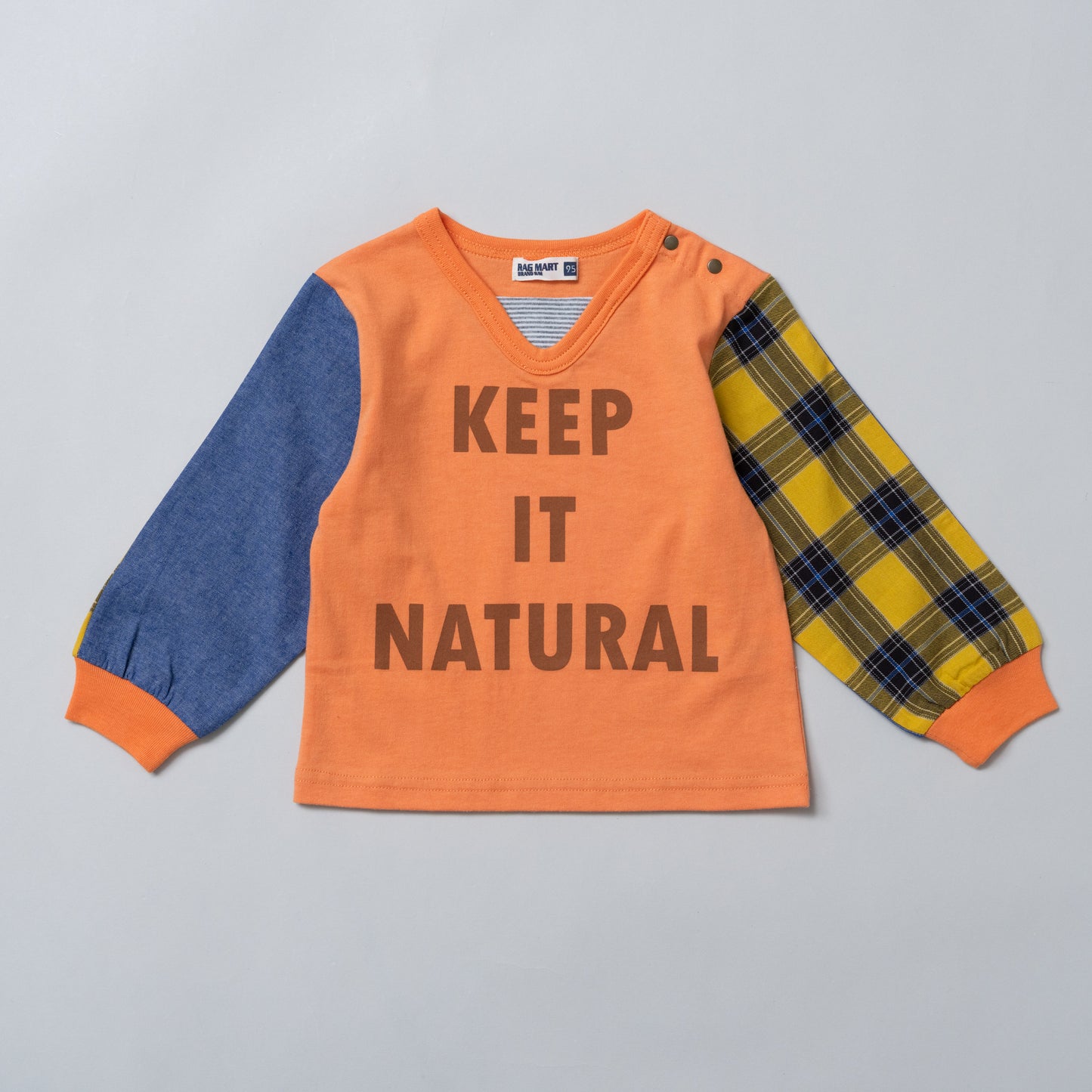 袖切り替えTシャツ　ORANGE