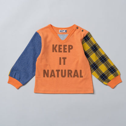 袖切り替えTシャツ　ORANGE